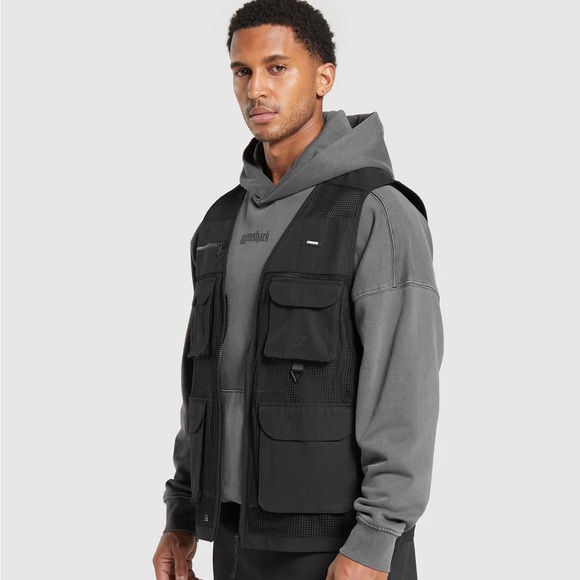 Men’s Gymshark Woven Vest Size M Black - Picture 6 of 6